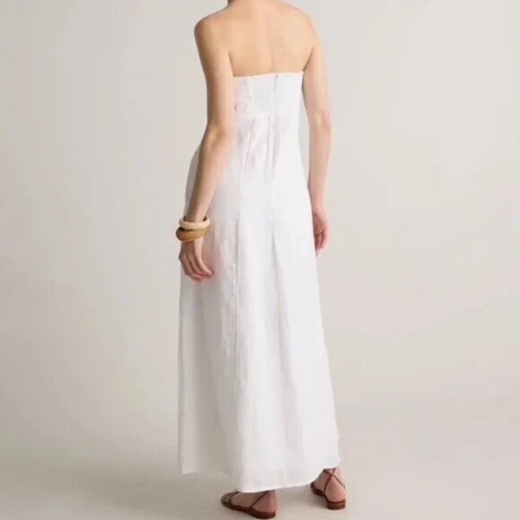 Quince 100% European Linen Strapless Maxi Dress - White - Picture 5 of 5